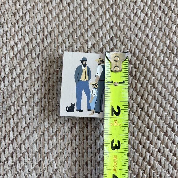 2 Amish Men & Amish Boy Faline Cat's Meow Signed 1994 Shelf Sitter Accessory - Picture 3 of 4